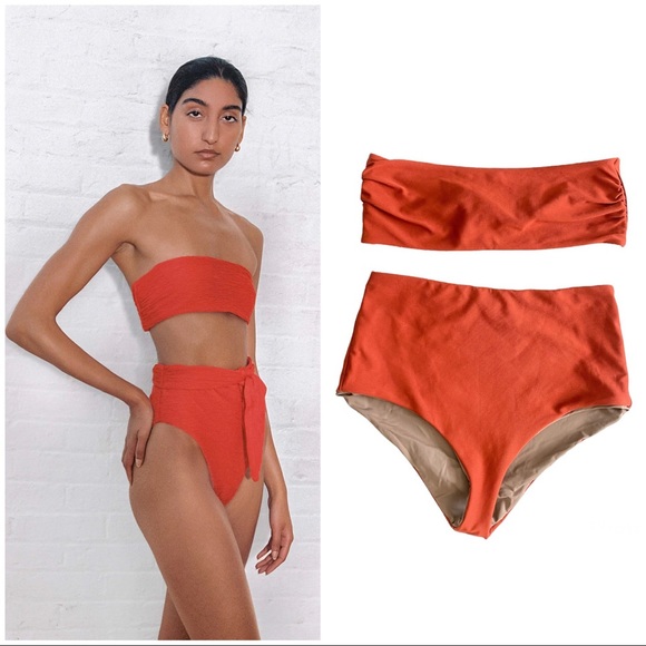 Mara Hoffman Other - Mara Hoffman High Waist Strapless Bandeau Bikini Set